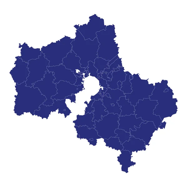 Wysokiej Jakości Mapa Obwodu Moskiewskiego Region Rosji Granicami Powiatów — Wektor stockowy