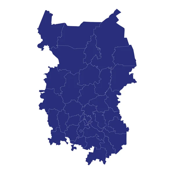 Wysokiej Jakości Mapa Obwodu Omskiego Region Rosji Granicami Powiatów — Wektor stockowy