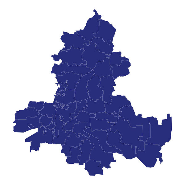 Карта высокого качества Ростовской области - регион России с границами районов