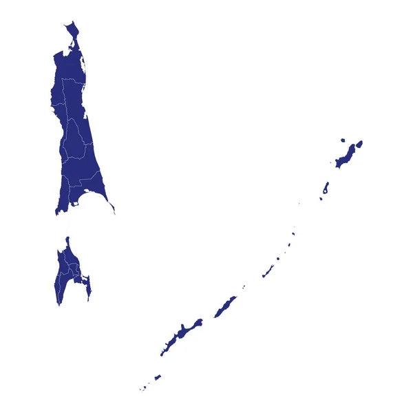 Mapa Alta Qualidade Sakhalin Oblast Uma Região Rússia Com Fronteiras — Vetor de Stock