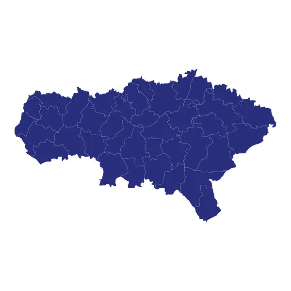 Vysoce Kvalitní Mapa Saratovské Oblasti Region Ruska Hranicemi Okresů — Stockový vektor