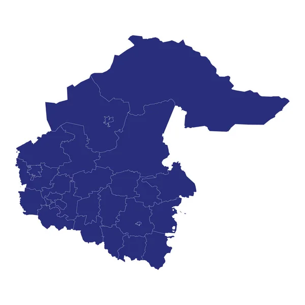 Mapa Alta Qualidade Oblast Tyumen Uma Região Rússia Com Fronteiras — Vetor de Stock