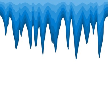 Buz saçağı kenarı vektörü. Buz tabakası beyaza izole edildi
