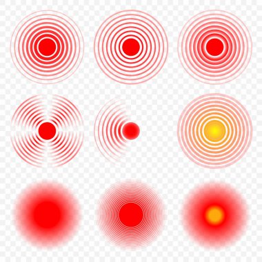 Tıbbi tasarım için Acı çemberi kırmızı simgesi