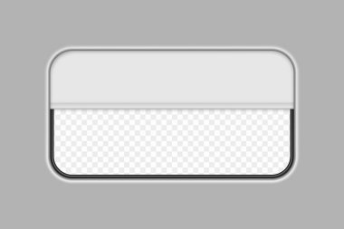 Gerçekçi tren şeffaf pencere izole edilmiş vektör çizimi