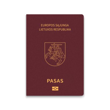 Litvanya Pasaportu. Vektör illüstrasyonu