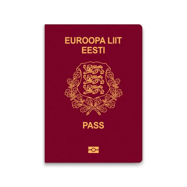 Estonya Pasaportu. Vektör illüstrasyonu