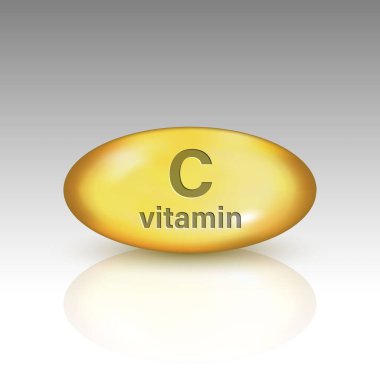 C vitamini. Ascorbic asit vitamin düşürücü hap ikonu.