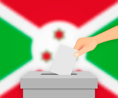 Burundi 'nin seçim pankartı geçmişi. Bulanık bayraklı oy sandığı