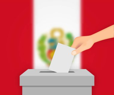 Peru seçim pankartı geçmişi. Bulanık bayraklı oy sandığı