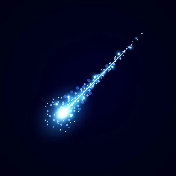 Meteorito Cometa Sobre Fondo Espacial Efecto Luz Azul — Vector de stock