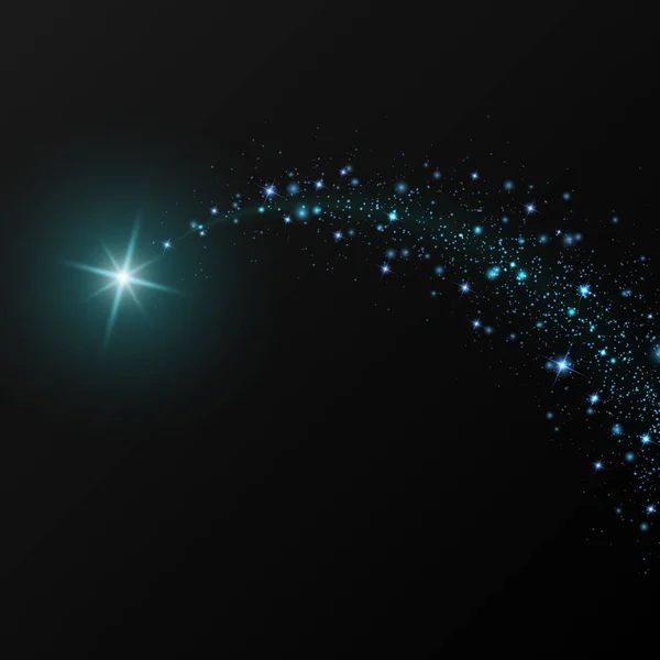Komet Space Bakgrund Glans Ljuseffekt — Stock vektor