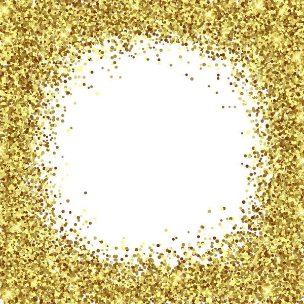 Gold Foil Glitter Texture Isolée Sur Fond Blanc — Image vectorielle