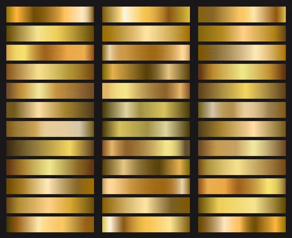 Набір Золотої Градієнтної Текстури Векторні Ілюстрації — стоковий вектор
