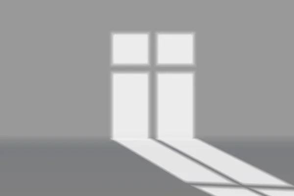 Světelný Stín Okna Šedém Pozadí Stěny — Stockový vektor