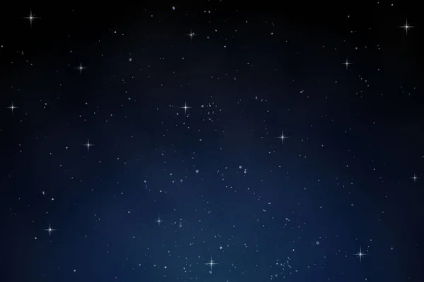 Cielo Noche Fondo Azul Oscuro Con Estrellas Brillantes — Vector de stock
