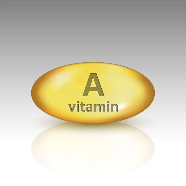 Vitamin Retinol Vitamin Droppe Piller Kapsel Ikon — Stock vektor