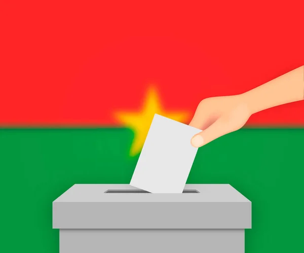 Burkina Faso Votar Fundo Bandeira Eleitoral Caixa Cédula Com Bandeira —  Vetores de Stock