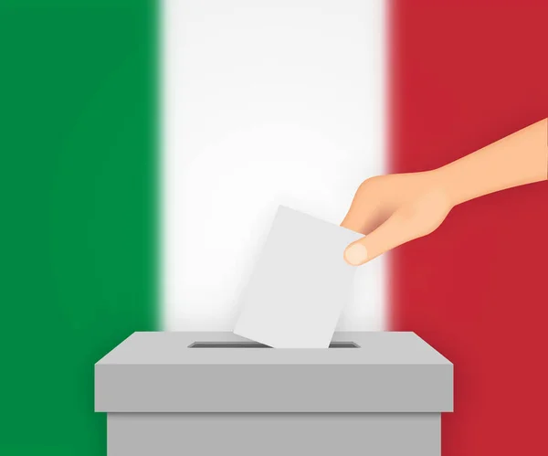 Italia Voto Elettorale Banner Sfondo Votazione Con Bandiera Sfocata — Vettoriale Stock