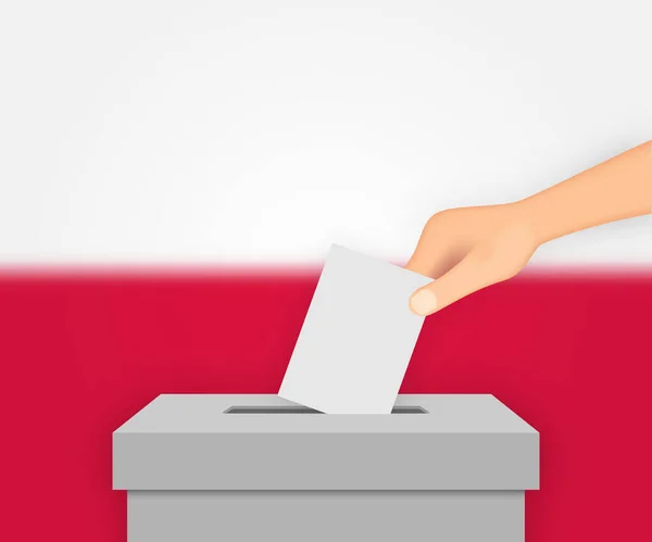 Polônia Votar Fundo Bandeira Eleitoral Caixa Cédula Com Bandeira Embaçada —  Vetores de Stock