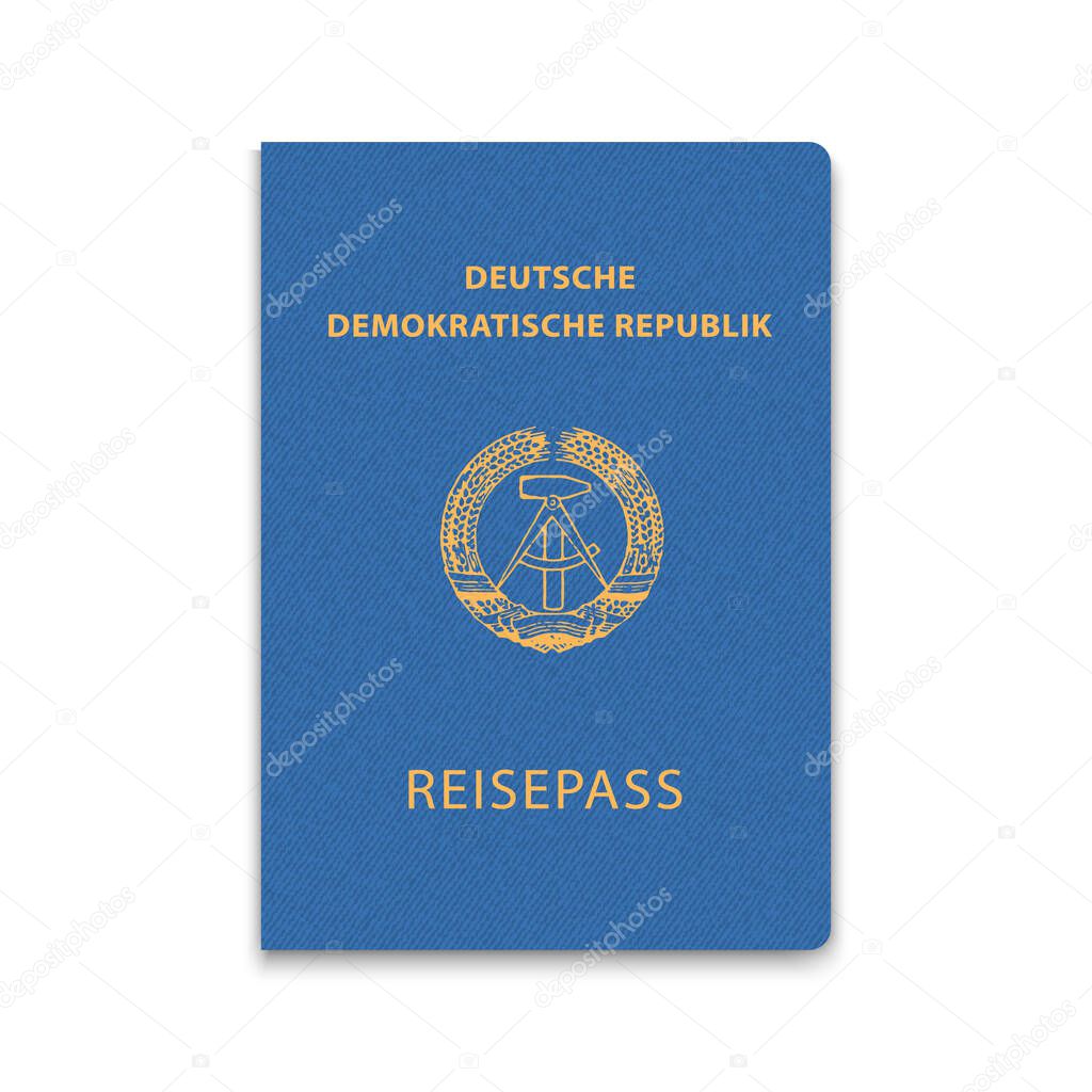 Cover Passport of East Germany. Vector illustration