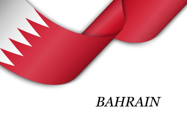 Fahnenband Oder Banner Mit Der Fahne Von Bahrain Vorlage Für — Stockvektor