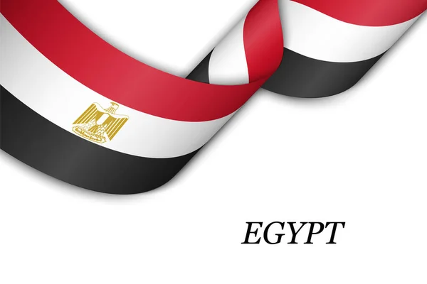 Ruban Bannière Avec Drapeau Égyptien Modèle Pour Conception Affiche Journée — Image vectorielle