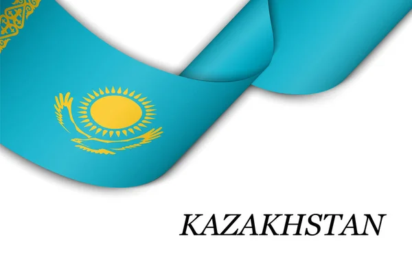 Мав Стрічку Або Прапор Прапором Казахстану Дизайн Постеру Нагоди Здобуття — стоковий вектор