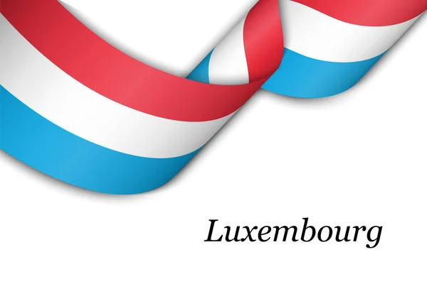 Waving Ribbon Banner Flag Luxembourg Template Independence Day Poster Design — Stock Vector