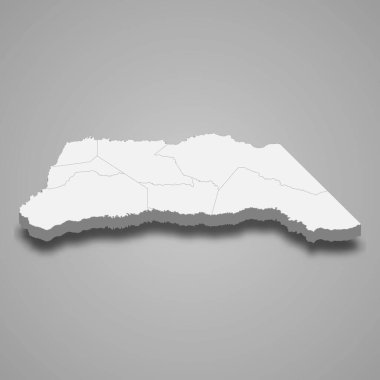 3d map of Arauca is a department of Colombia, vector illustration clipart