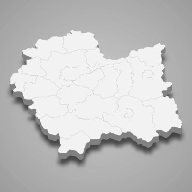 Küçük Polonya Voyvoda 'nın 3d haritası Polonya' nın vektör illüstrasyonunda yer alan bir vilayet.