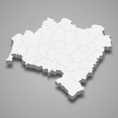 Aşağı Silezya Voyvoda 'nın 3d haritası, Polonya' nın vektör ilüstrasyonunda yer alan bir vilayet.