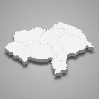 Kuzey Yorkshire 'ın 3D haritası, İngiltere' nin törensel bir ilçesidir.