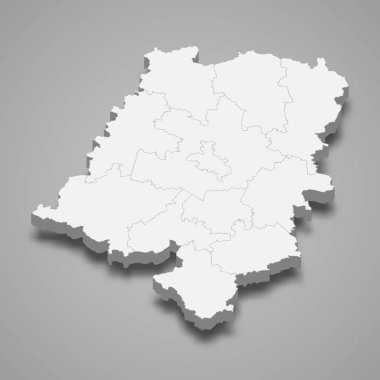 3d map of Opole voivodeship is a province of Poland, vector illustration clipart