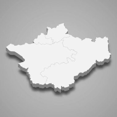 3D Cheshire haritası İngiltere 'nin törensel bir ilçesidir.