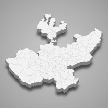 Jalisco 'nun 3d haritası bir Meksika eyaletidir.