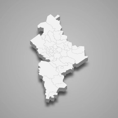 Nuevo Leon 'un 3d haritası Meksika' nın bir eyaletidir.