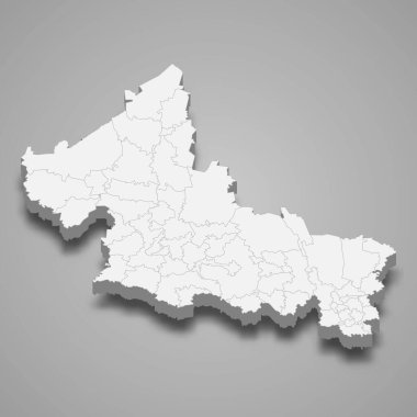 San Luis Potosi 'nin 3D haritası bir Meksika eyaletidir.