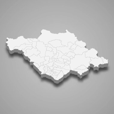 Tlaxcala 'nın 3d haritası bir Meksika eyaletidir.