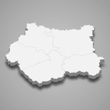 Batı Yorkshire 'ın 3D haritası, İngiltere' nin törensel bir ilçesidir.