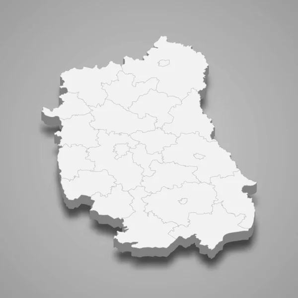 Mapa Lublin Vojvodství Polská Provincie Vektorová Ilustrace — Stockový vektor