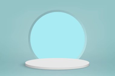 Tasarımınız için 3d minimal sahne beyaz podyum, Kozmetik ürün sunum şablonu