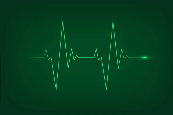 Efecto de luz de neón latido del corazón. Plantilla de pulso cardíaco Ecg para su diseño — Archivo Imágenes Vectoriales