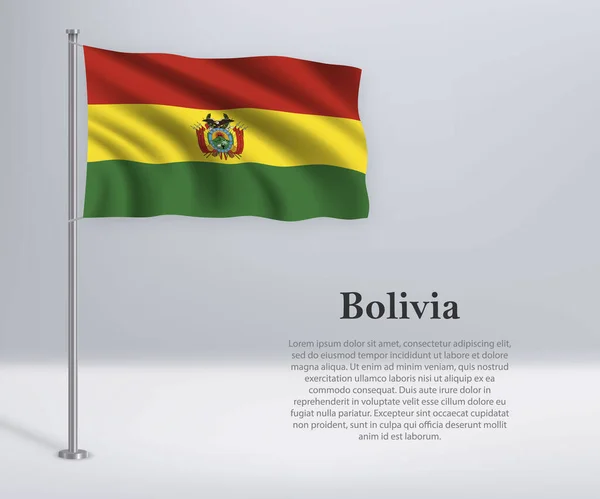 Прапор Болівії Флагштоку Поштовий Дезиг Честь Дня Незалежності — стоковий вектор