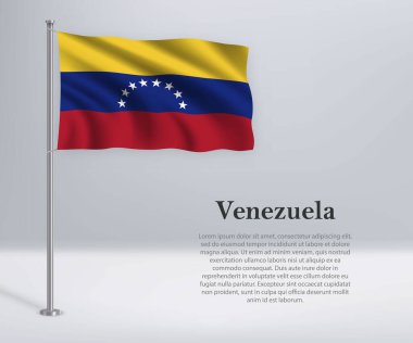 Bayrak direğinde dalgalanan bayrak. Bağımsızlık Günü için şablon arzusu