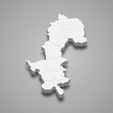 Mae Hong Son, Tayland 'da bir şehirdir. Vektör illüstrasyonu