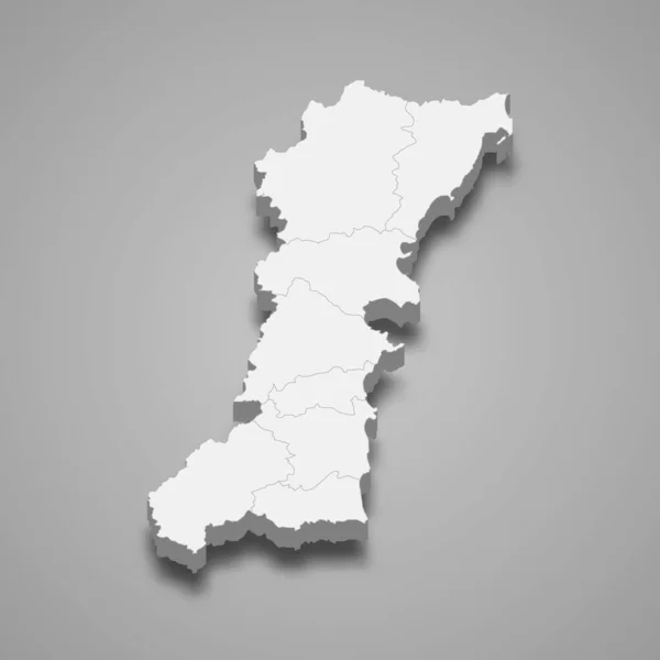 Esboço do mapa de Portugal (distritos em camadas separadas ) vetor