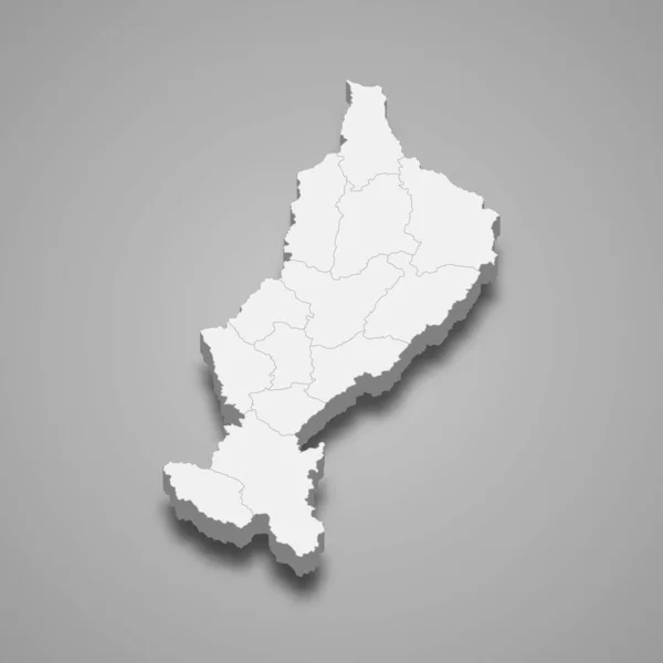 Mapa Lampang Una Provincia Tailandia Ilustración Vectorial — Vector de stock