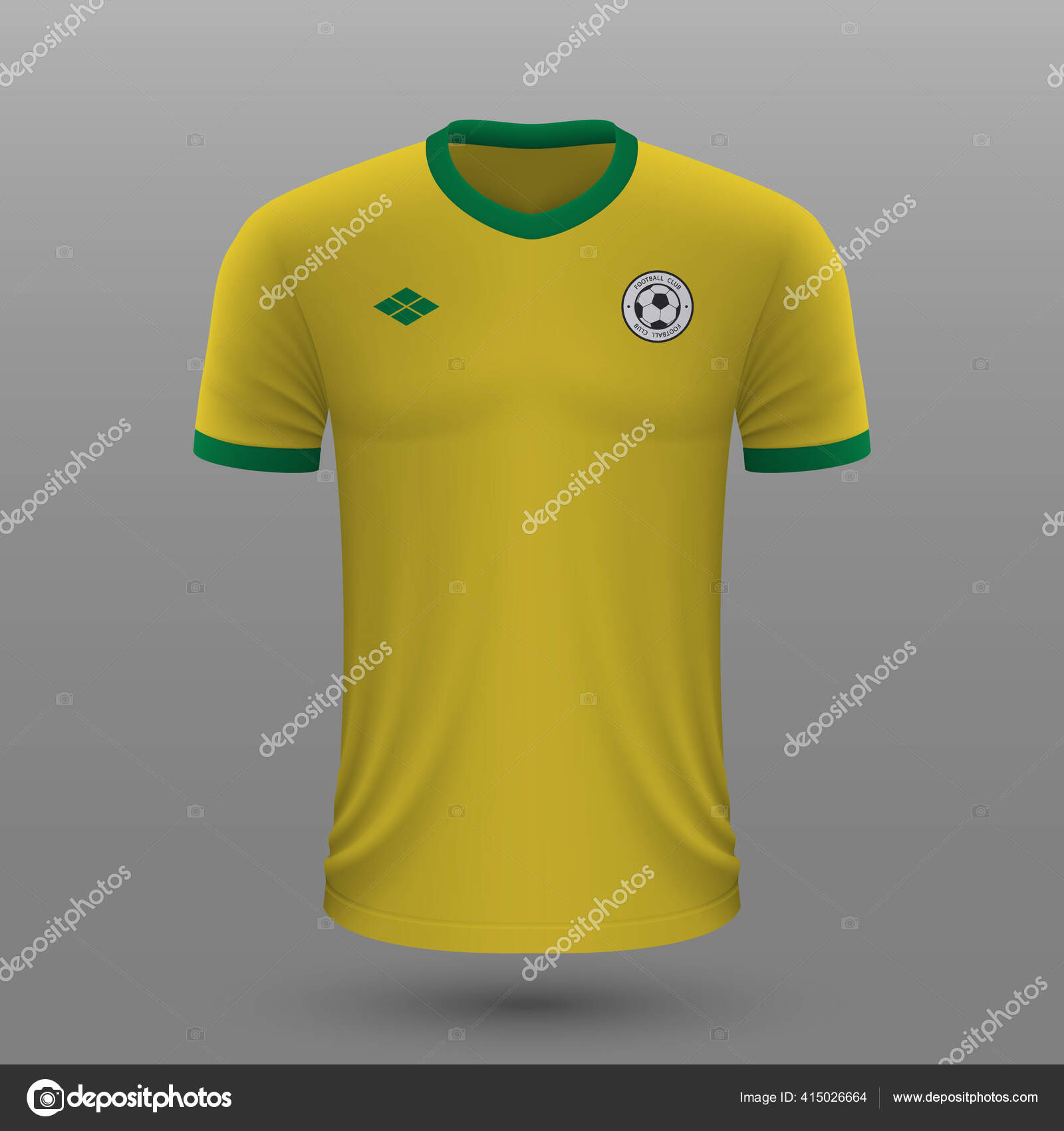 Camisa Futebol Realista 2020 Modelo Camisa Casa Brasil Para Kit imagem  vetorial de grebeshkovmaxim@gmail.com© 415026664