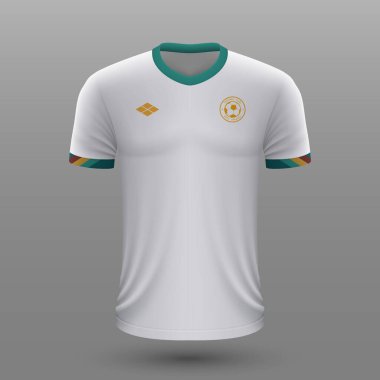 Gerçekçi futbol tişörtü 2020, futbol takımı için Bolivya forması şablonu.